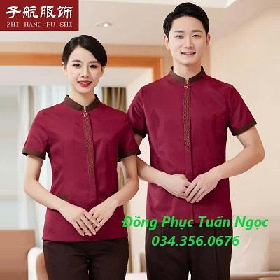 Áo Bếp cộc tay màu đỏ 48