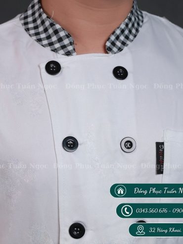 Áo bếp cộc tay màu trắng 04