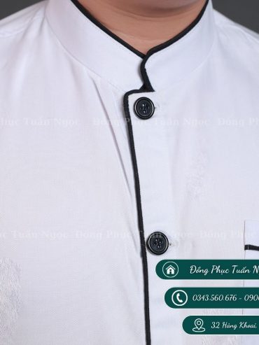 Áo bếp cộc tay màu trắng 05