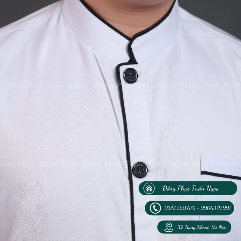 Áo bếp cộc tay màu trắng 05