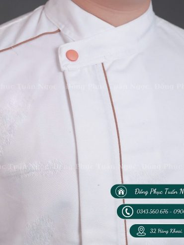 Áo bếp dài tay màu trắng 02