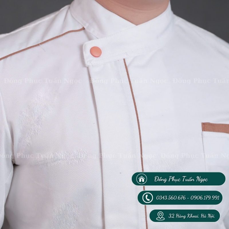 Áo bếp dài tay màu trắng 02