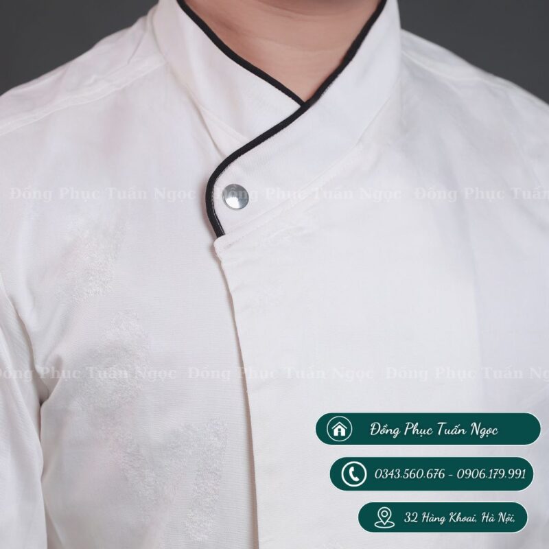 Áo bếp dài tay màu trắng 08
