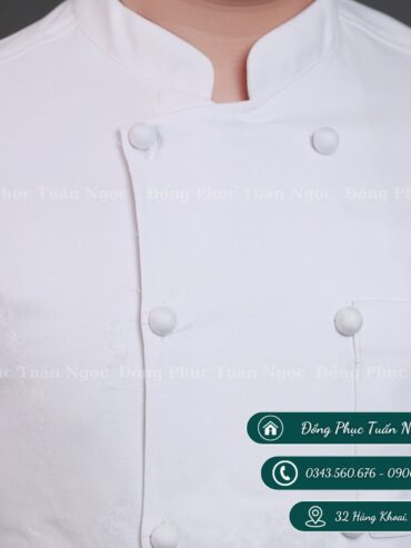 Áo bếp dài tay màu trắng 09