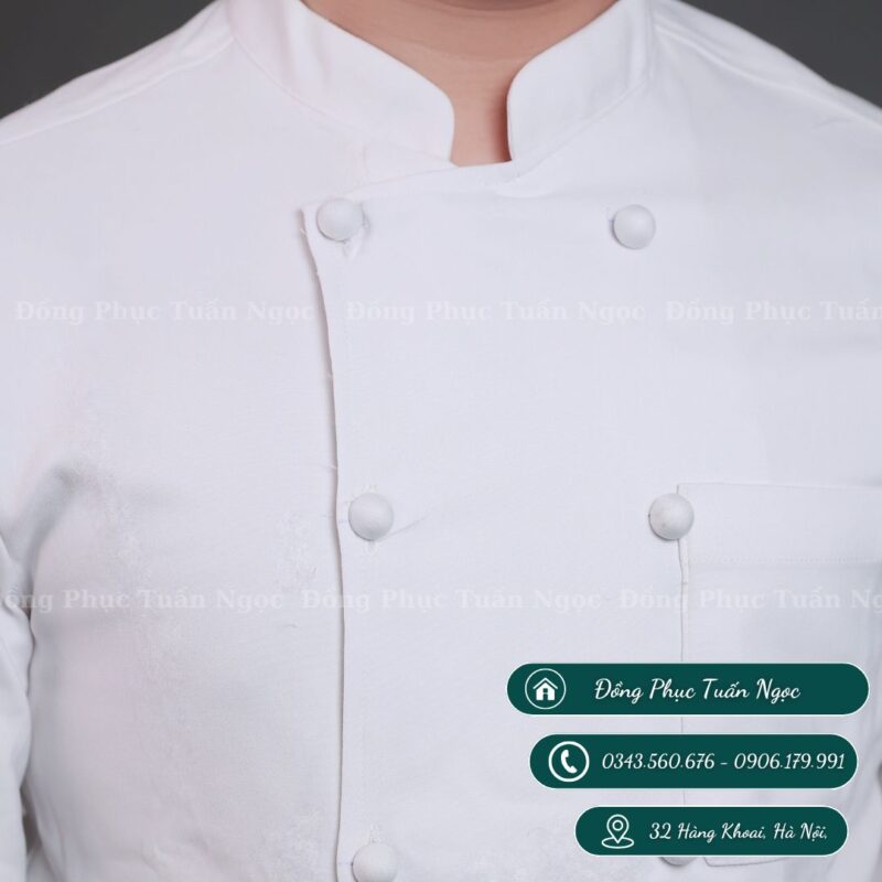 Áo bếp dài tay màu trắng 09