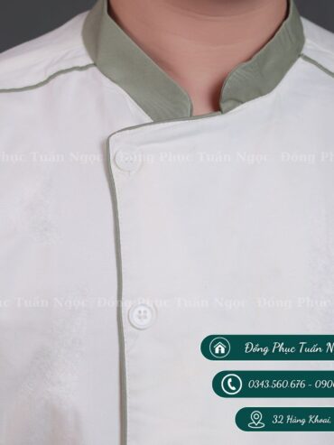 Áo bếp tay lỡ màu trắng 07