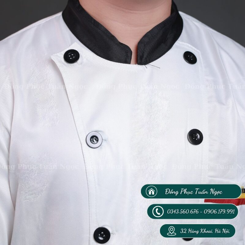 Áo bếp cộc tay màu trắng 11