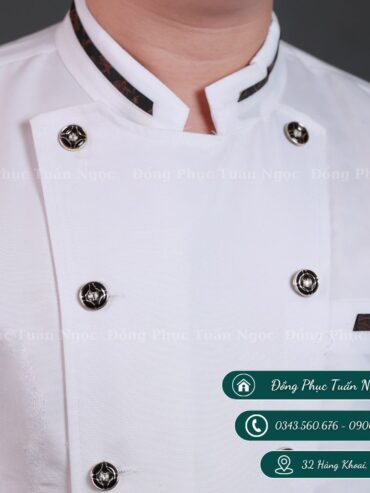 Áo bếp cộc tay màu trắng 12