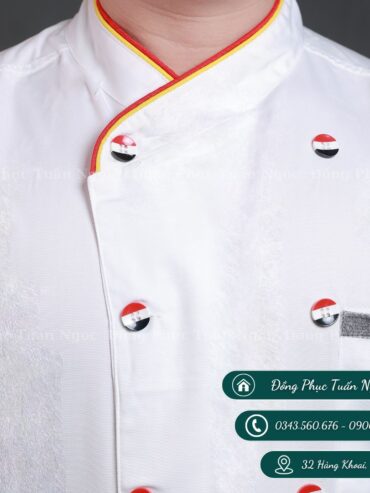 Áo bếp cộc tay màu trắng 15