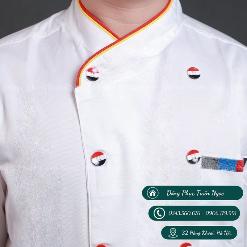 Áo bếp cộc tay màu trắng 15