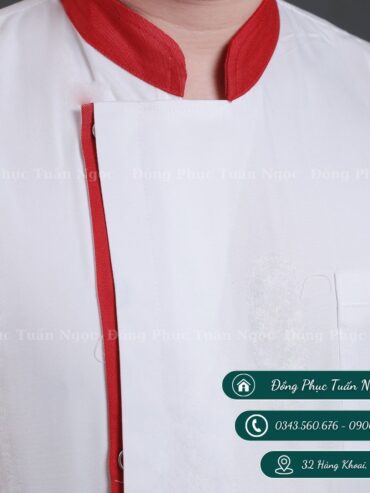 Áo bếp cộc tay màu trắng 17