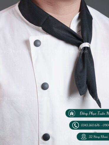 Áo bếp cộc tay màu trắng 19