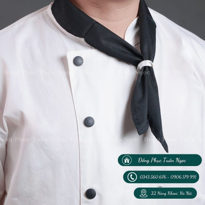 Áo bếp cộc tay màu trắng 19