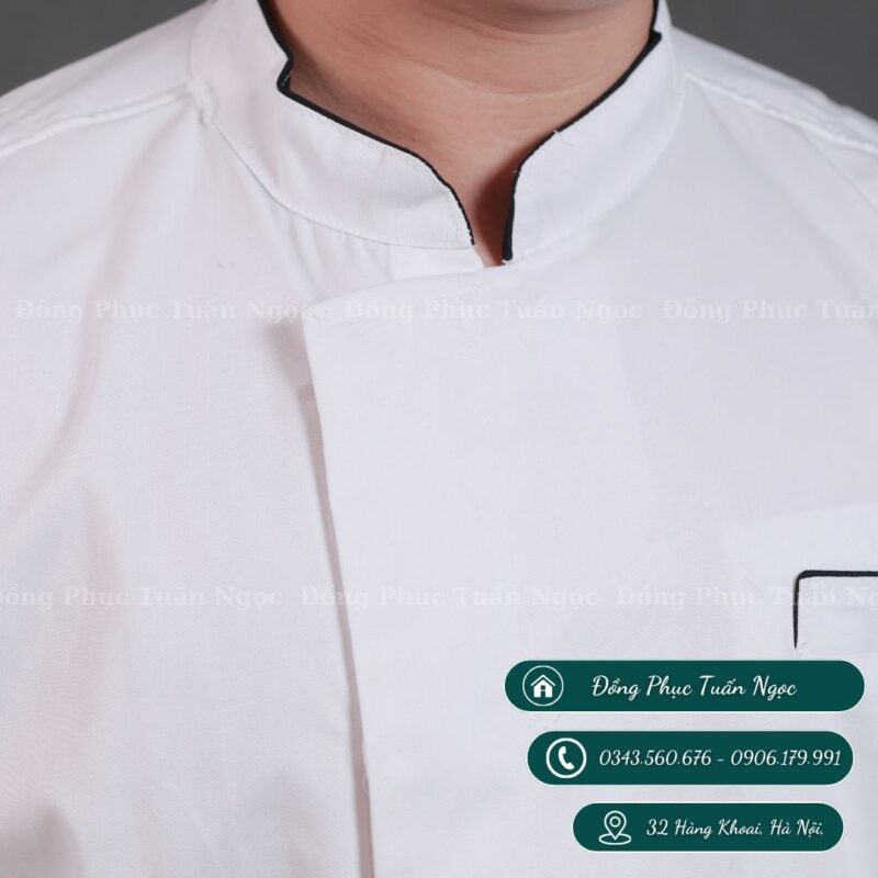 Áo bếp cộc tay màu trắng 20