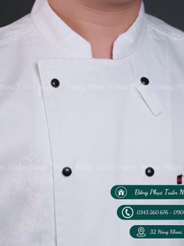 Áo bếp dài tay màu trắng 10