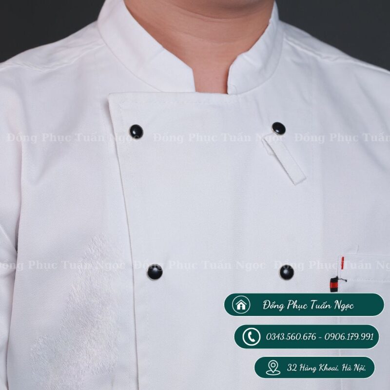 Áo bếp dài tay màu trắng 10