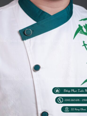 Áo bếp dài tay màu trắng 14