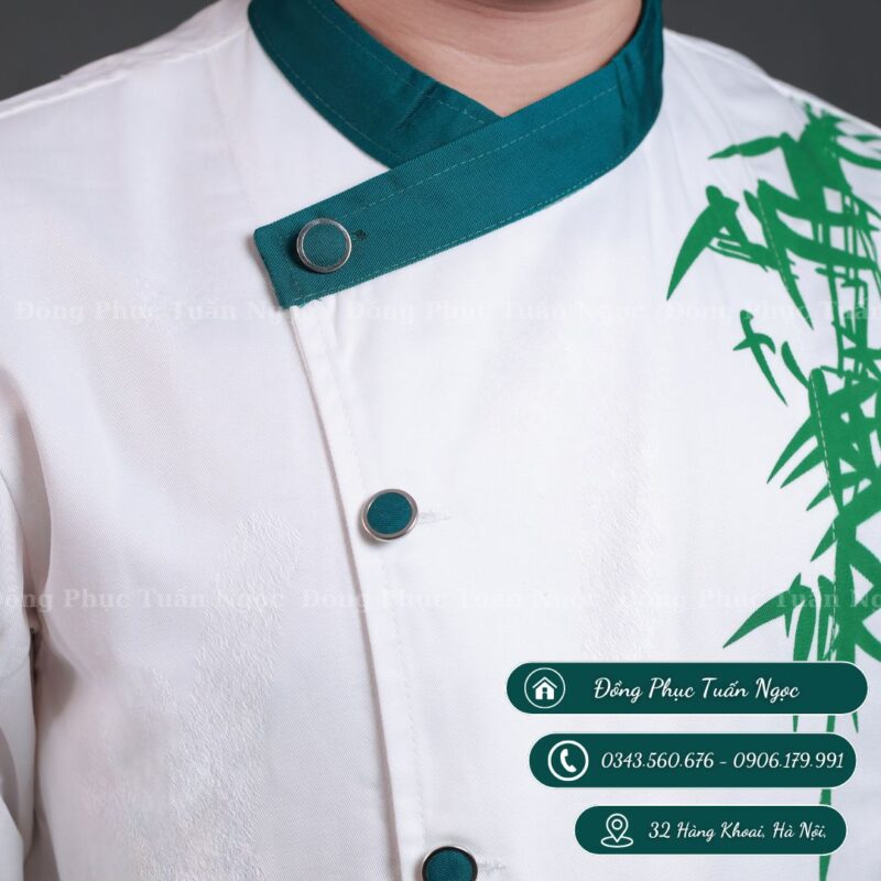 Áo bếp dài tay màu trắng 14