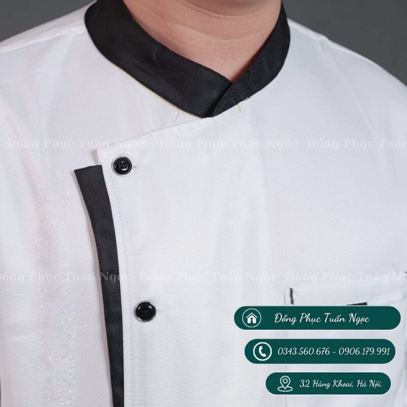 Áo bếp dài tay màu trắng 21 - 3