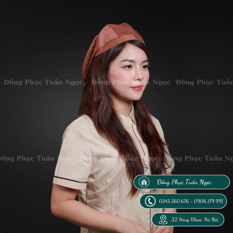 Mũ nhân viên Beret màu nâu 13 - 1
