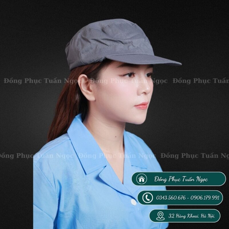 Mũ nhân viên lưỡi trai màu xám 06 - 1