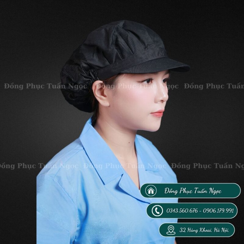 Mũ nhân viên màu đen 01