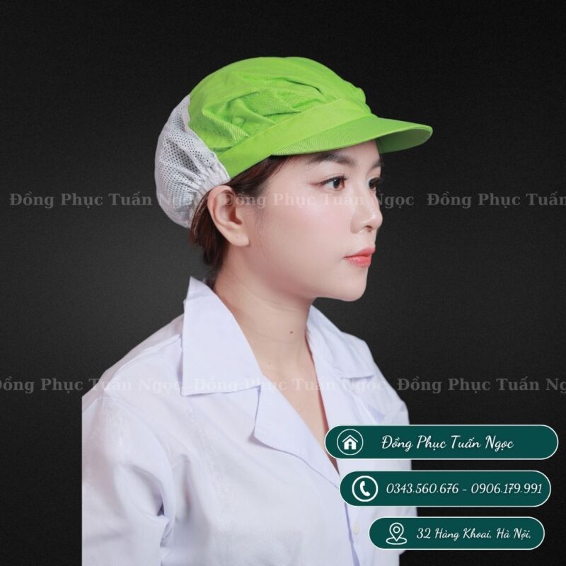 Mũ nhân viên màu xanh lá 03