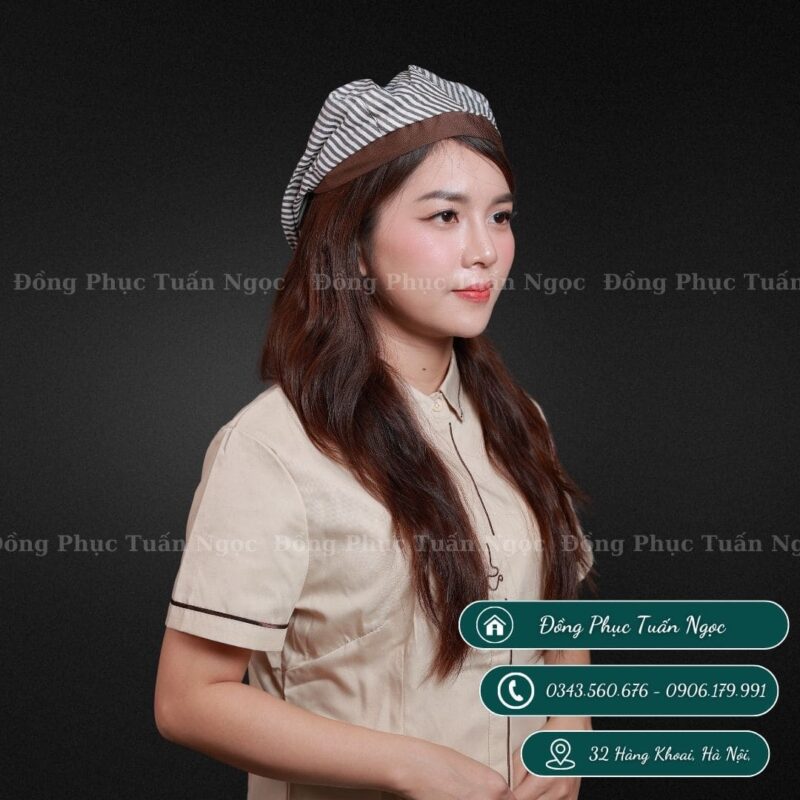 Mũ nhân viên nồi tròn màu trắng 12 - 1