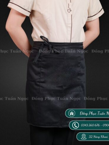 Tạp dề có túi màu đen mẫu 06