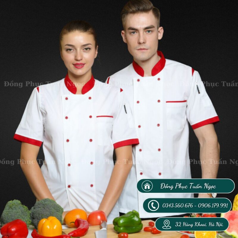 Áo bếp ngắn tay mẫu 27 - 2