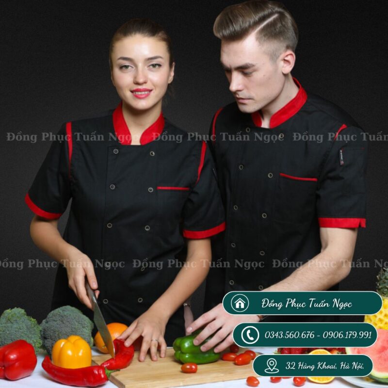 Áo bếp ngắn tay mẫu 27 - 3