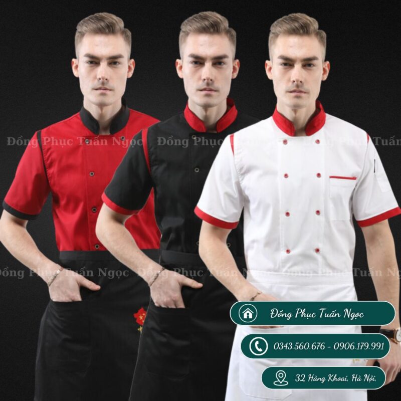 Áo bếp ngắn tay mẫu 27 - 1