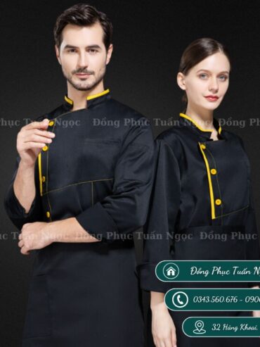 Áo bếp dài tay màu đen 39