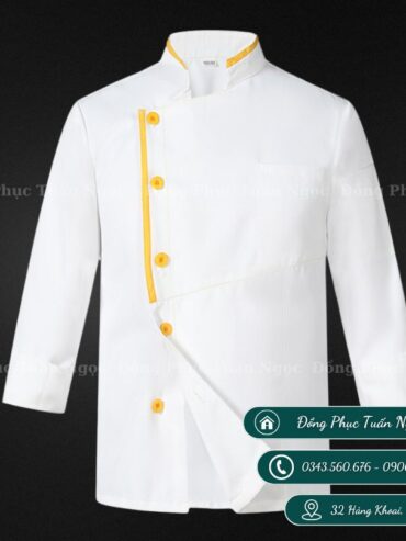 Áo bếp dài tay màu trắng 41
