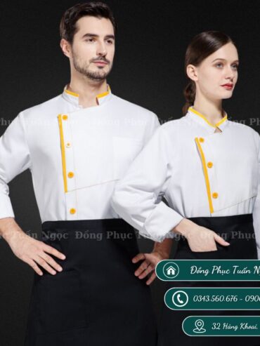 Áo bếp dài tay màu trắng 41