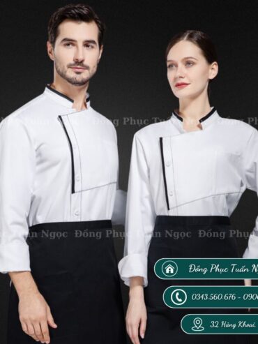 Áo bếp dài tay màu trắng 42