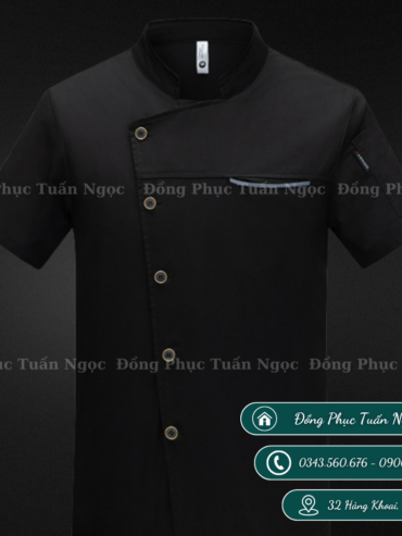 Áo bếp ngắn tay màu đen 29