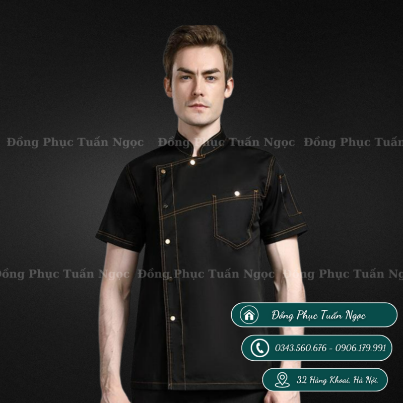 Áo bếp ngắn tay mẫu 25 - 1