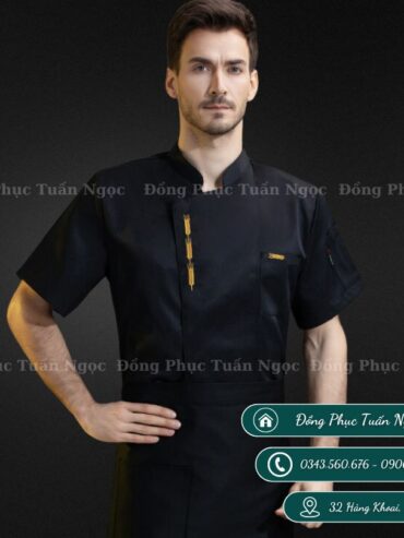Áo bếp ngắn tay màu đen 44