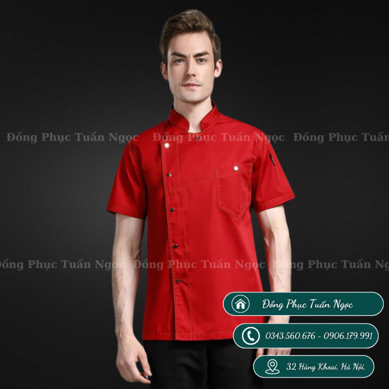 Áo bếp ngắn tay mẫu 25 - 6