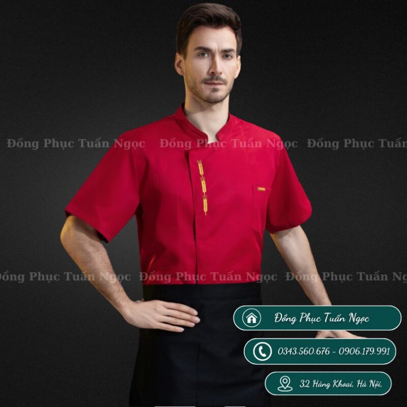 Áo bếp ngắn tay mẫu 30 - 3