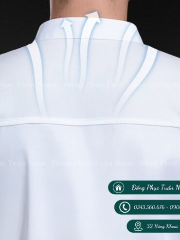 Áo bếp ngắn tay màu trắng 28