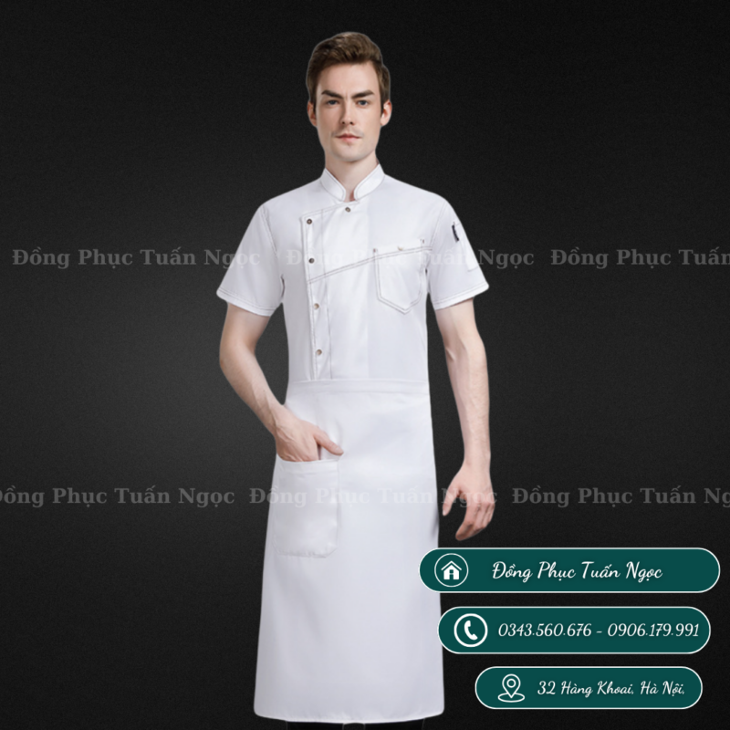 Áo bếp ngắn tay mẫu 25 - 4