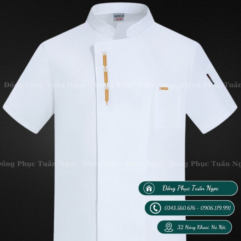 Áo bếp ngắn tay mẫu 30 - 4