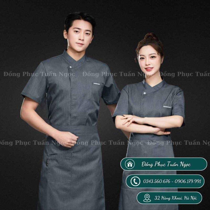 Áo bếp ngắn tay mẫu 23 - 3