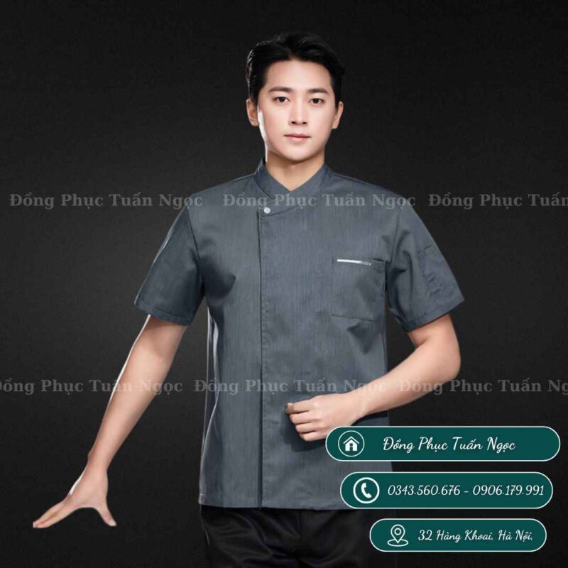 Áo bếp ngắn tay mẫu 23 - 4