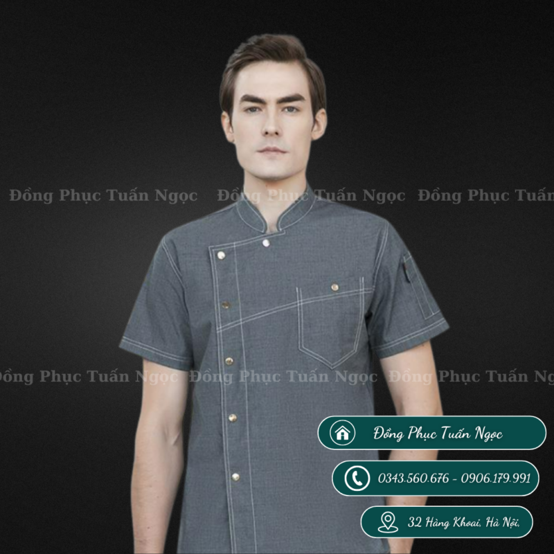 Áo bếp ngắn tay mẫu 25 - 2