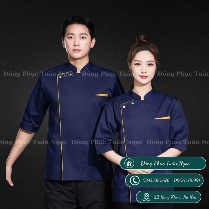 Áo bếp ngắn tay mẫu 22 -2