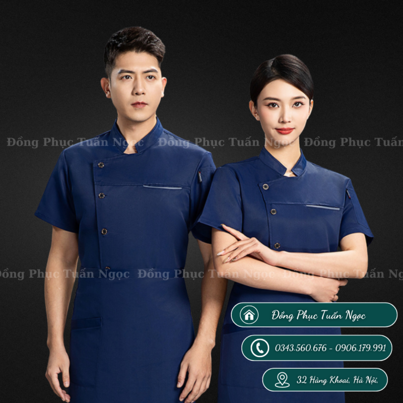 Áo bếp ngắn tay mẫu 24 - 7