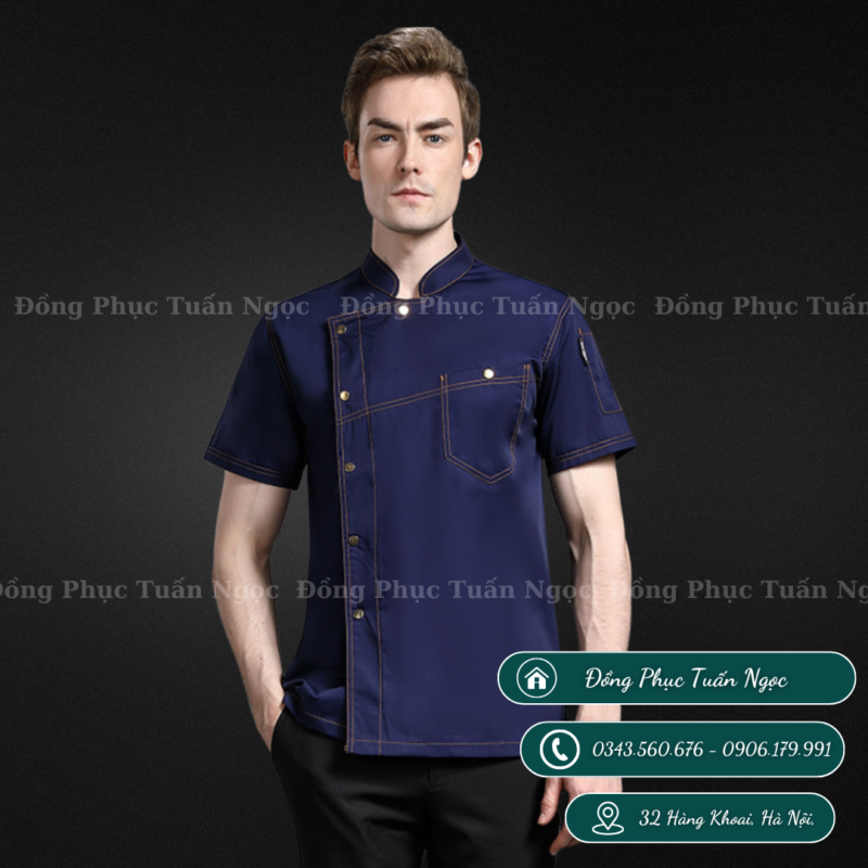 Áo bếp ngắn tay mẫu 25 - 5